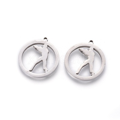 Non-Tarnish 201 Stainless Steel Pendants X-STAS-F231-071P-1