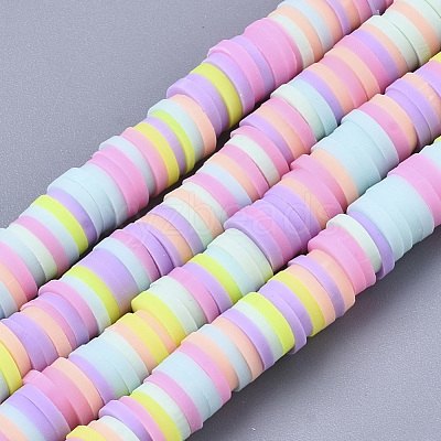 Handmade Polymer Clay Beads Strands X-CLAY-R089-6mm-087-1
