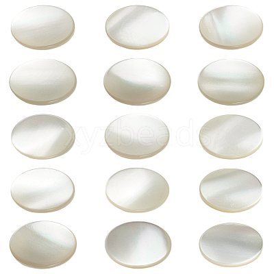15Pcs Round Shell Shank Buttons BUTT-LP0001-03-1