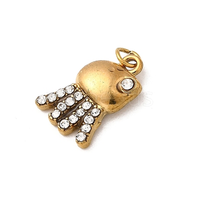 304 Stainless Steel Rhinestone Pendants STAS-B097-06G-1