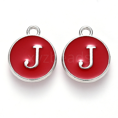 Platinum Plated Alloy Enamel Charms ENAM-S118-03J-P-1