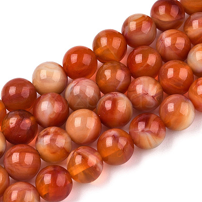 Glass Round Beads Strands X-GLAA-M044-01O-1