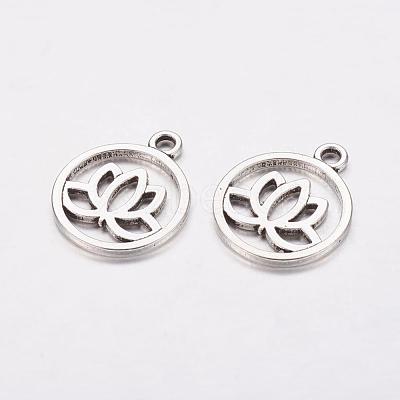 Tibetan Style Filigree Alloy Pendants X-TIBEP-5354-AS-LF-1