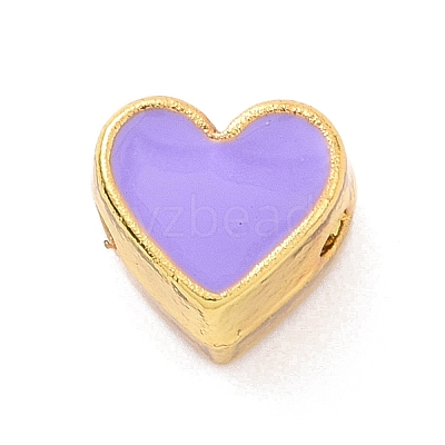 Eco-friendly Rack Plating Brass Enamel Beads KK-F843-30G-07-1