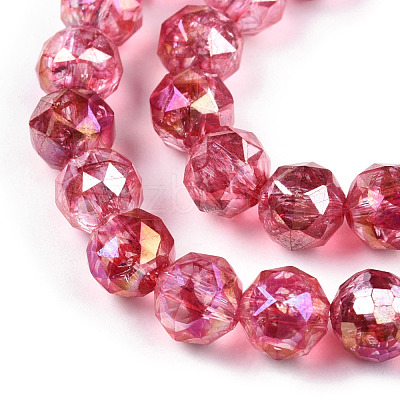 Transparent Electroplate Glass Beads Strands EGLA-N006-077G-1