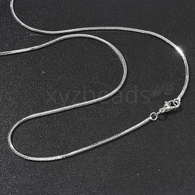 1.5mm Rack Plating Brass Snake Chain Necklaces for Women Men MAK-L044-13P-1