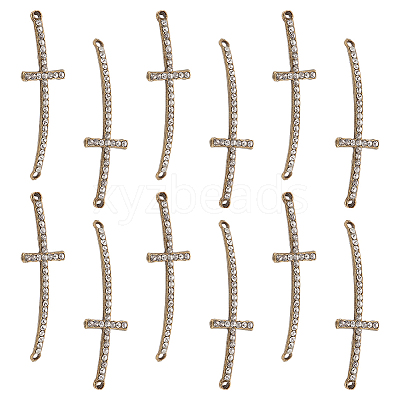 12Pcs Alloy Rhinestone Links/Connectors RB-PH0001-67-1
