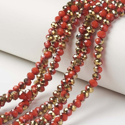 Electroplate Opaque Glass Beads Strands EGLA-A034-P1mm-O07-1