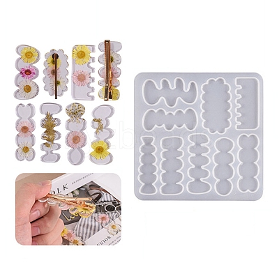 DIY Irregular Shape Cabochon Silicone Molds for Hair Clips DIY-L069-01A-1