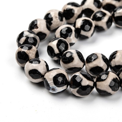Tibetan Style Turtle Back Pattern dZi Beads X-G-H1453-1-1