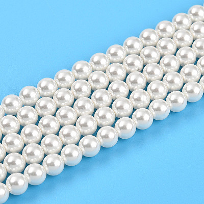 Baking Paint Pearlized Glass Pearl Bead Strands X-HY-N002-4mm-A11-1