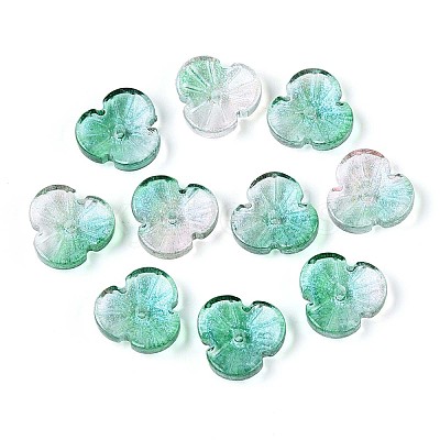 Baking Paint Transparent Glass Bead Caps DGLA-N014-09A-03-1
