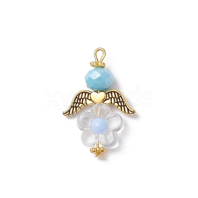 Acrylic Beads with Glass Beads Pendants PALLOY-MZ00699-1