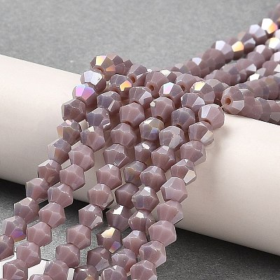 Opaque Solid Color Electroplate Glass Beads Strands GLAA-F029-P4mm-A13-1