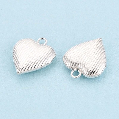 925 Sterling Silver Heart Charms STER-N017-28S-1