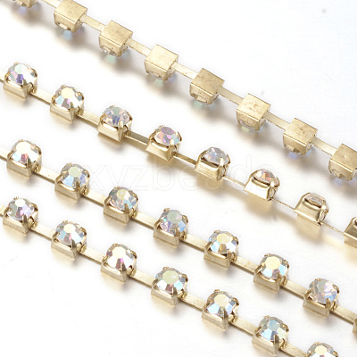 Brass Rhinestone Strass Chains CHC-T002-SS14-02C-1
