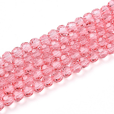 Baking Paint Transparent Glass Beads Strands DGLA-A035-T4mm-D01-1