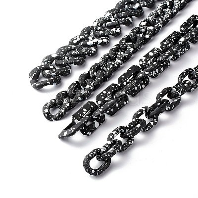 Spray Painted CCB Plastic Curb Chains & Cable Chains AJEW-JB01046-1