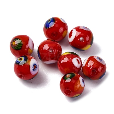 Handmade Millefiori Lampwork Beads LAMP-R003-02B-10-1