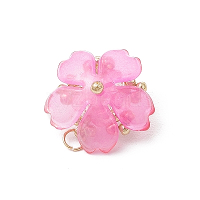 Handmade Glass Seed Beaded Sakura Pendants PALLOY-MZ00763-02-1