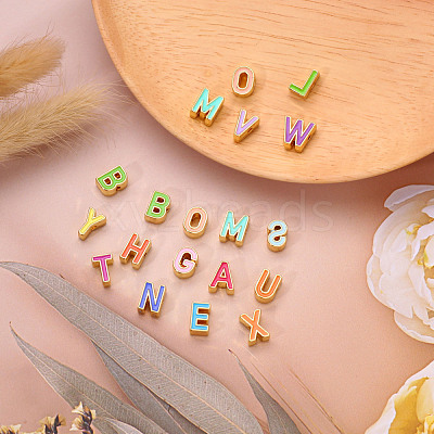 Rack Plating Alloy Enamel Beads ENAM-YW0001-25LG-1
