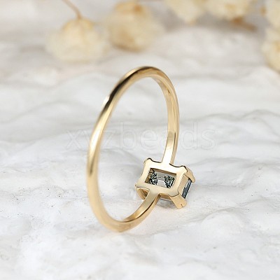 Brass and Moss Agate Finger Rings for Women FS-WGD1EDF-02-1