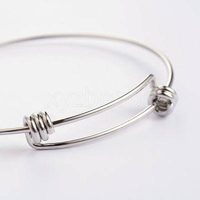 Tarnish Resistant Adjustable 304 Stainless Steel Expandable Bangle Making BJEW-L523-16P-1