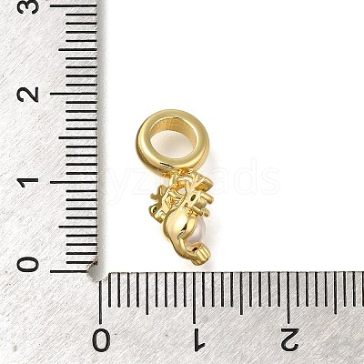 Rack Plating Brass Cubic Zirconia European Dangle Charms with ABS Imitation Pearl KK-Z086-26G-1