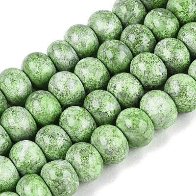Opaque Baking Paint Glass Beads Strands GLAA-Q110-03A-11-1