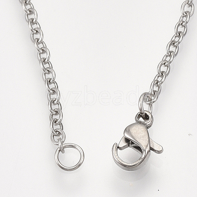 Non-Tarnish 201 Stainless Steel Pendant Necklaces NJEW-T009-JN063-1-40-1