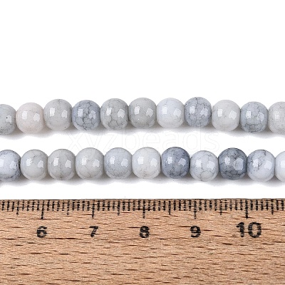 Ombre Effect Opaque Crackle Glass Beads Strands GLAA-Q106-01A-A04-1