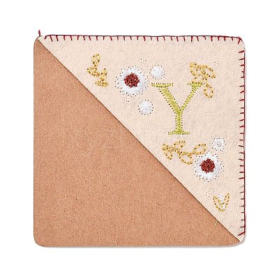 4Pcs Letter Personalized Hand Embroidered Corner Bookmarks JX587Y-1