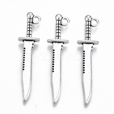 Tibetan Style Alloy Pendants X-TIBE-S323-090AS-RS-1