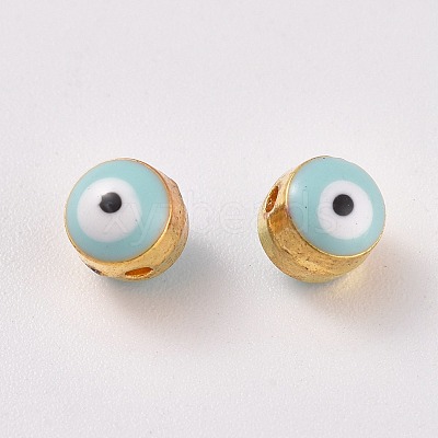 Alloy Enamel European Beads ENAM-WH0047-14I-1