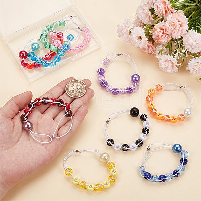 10Pcs Glass Pearl & Plastic Locking Stitch Markers HJEW-DR00062-1