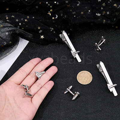Alloy Cufflinks & Tie Clips Sets AJEW-WH0886-09B-1