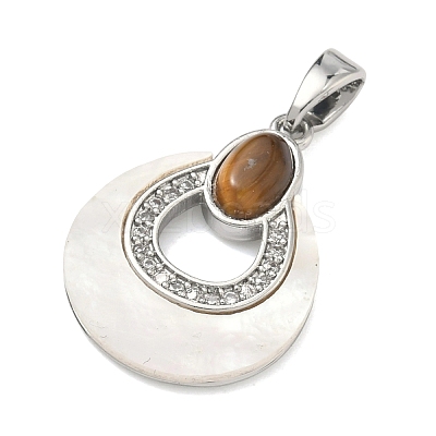 Brass Micro Pave Clear Cubic Zirconia Pendants KK-G556-01P-01-1
