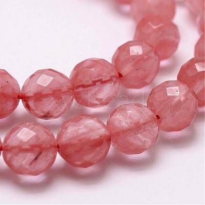 Cherry Quartz Glass Beads Strands G-D840-43-6mm-1