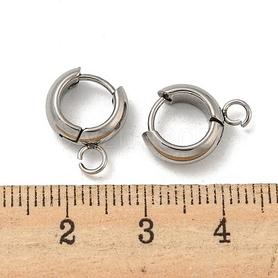 Tarnish Resistant 201 Stainless Steel Huggie Hoop Earring Findings STAS-P283-01U-P-1
