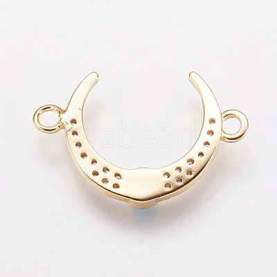 Brass Cubic Zirconia Links KK-P134-37G-1