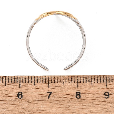 304 Stainless Steel Open Cuff Rings for Women RJEW-K321-01A-1