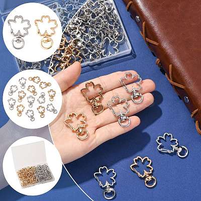40Pcs 2 Colors Alloy Swivel Snap Hook Clasps FIND-FS0004-73D-1