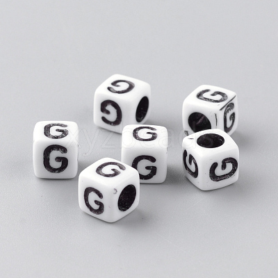 Opaque Acrylic Beads X-SACR-Q188-02G-1
