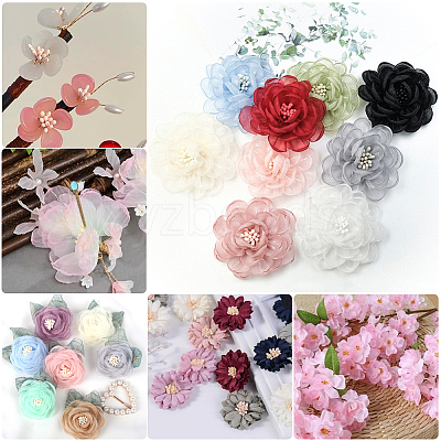 Cotton with Gypsum Artificial Flower Core for Hairpin Accessories DIY-WH20001-21B-1