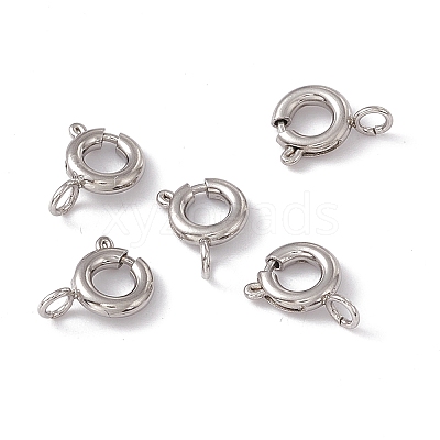 Non-Tarnish 201 Stainless Steel Spring Ring Clasps STAS-J401-LD022-6-1
