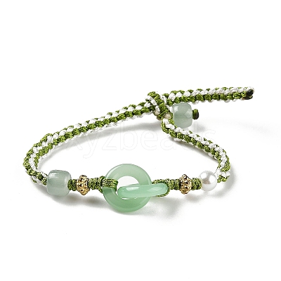 Resin Brainded Bead Bracelets BJEW-L701-03-1