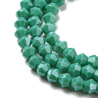 Opaque Solid Color Electroplate Glass Beads Strands GLAA-F029-P4mm-C07-1