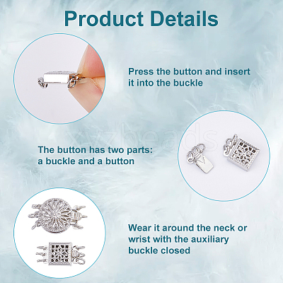 4Pcs 4 Styles Brass Box Clasps KK-HS0015-76B-1