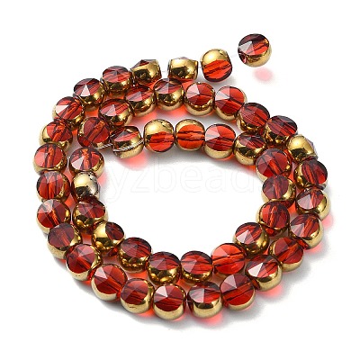 Half Plated Electroplate Transparent Glass Beads Strands EGLA-E060-02A-HP07-1