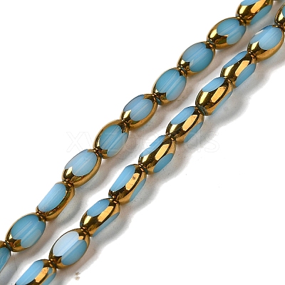 Electroplate Opaque Color Glass Beads Strands EGLA-Q127-A01-02D-1